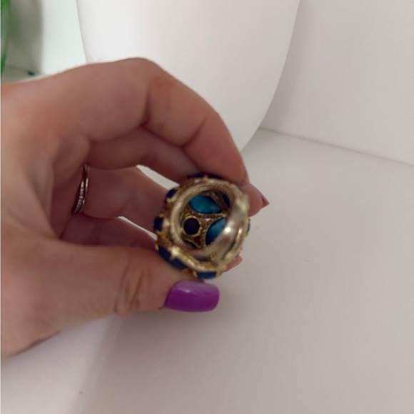 RACHEL Rachel Roy Blue and Gold Statement Ring - Picture 5 of 5
